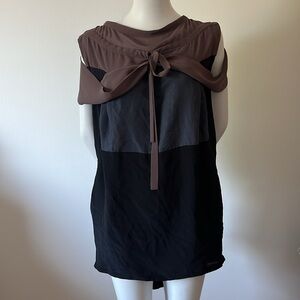 Garza Lobos Color Block Silk Runway Dress Size 36